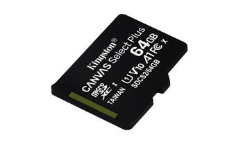 KINGSTON 64GB microSDHC CANVAS Plus Memory Card 100MB read - UHS-I class 10 Gen 3 - bez adaptéru (SDCS2/64GBSP)