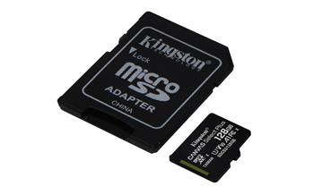 KINGSTON 128GB microSDHC CANVAS Plus Memory Card 100MB/85MBs- UHS-I class 10 Gen 3 (SDCS2/128GB)