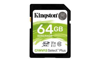 KINGSTON 64GB SDXC CANVAS Plus Class10 UHS-I 100MB/s Read Flash Card (SDS2/64GB)