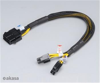 AKASA prodlužovací kabel 8pin(M) na 2x 4pin(F) / AK-CB8-8-EXT / 30cm (AK-CB8-8-EXT)