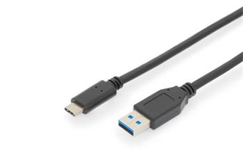 Digitus Připojovací kabel USB typu C, typ C na A M/M, 1,0 m, všechny funkce, Gen2, 3A, 10 GB, verze 3.1, CE, bl (AK-300146-010-S)