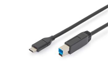 Digitus Připojovací kabel USB typu C, typ C na B M/M, 1,8m, 3A, 5GB, verze 3.0, bl (AK-300149-018-S)