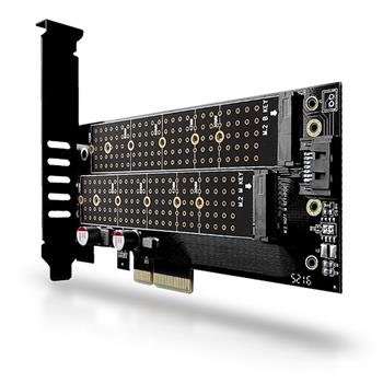 AXAGON PCEM2-D, PCIe x4 - M.2 NVMe M-key + SATA B-key slot adaptér, vč. LP (PCEM2-D)