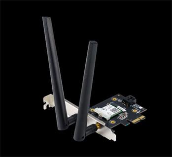 ASUS PCE-AX3000, AX3000 Dvoupásmový PCI-E Wi-Fi 6 (802.11ax). Podpora 160MHz, Bluetooth 5.0, zabezpečení sítě WPA3,OFDM (90IG0610-MO0R10)