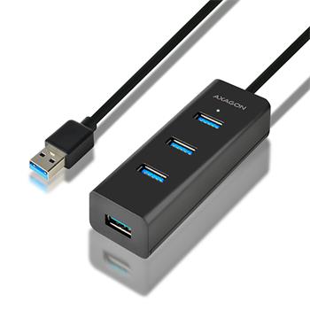 AXAGON HUE-S2BL, 4x USB3.0 CHARGING hub 1.2m kabel, micro USB nap. konektor (HUE-S2BL)