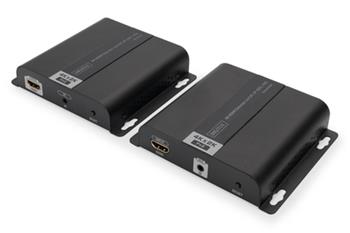 DIGITUS Sada 4K HDMI Extender přes IP / CAT 5, 6 (120 m), kompletní napájení PoE, UHD 4K/30 Hz (DS-55124)