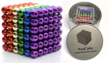 NEOCUBE DUHA - mix 6 barev v dárkové krabičce, 216ks, 5mm (44-CE3)