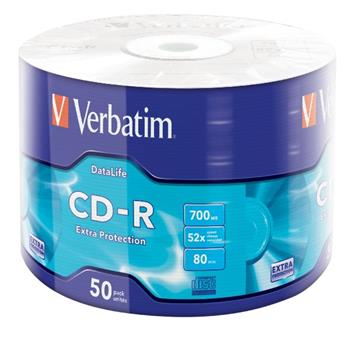 VERBATIM CD-R 700MB, 52x, wrap 50 ks (43787)