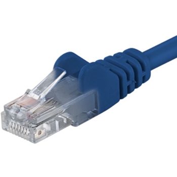 Patch kabel RJ45, cat. 5e, UTP, 0.25m, modrý (sputp002B)