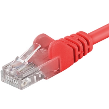 Patch kabel RJ45, cat. 5e, UTP, 0.25m, červený (sputp002R)
