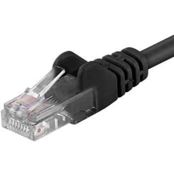 Patch kabel RJ45, cat. 5e, UTP, 0.25m, černý (sputp002C)