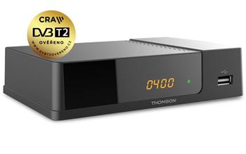 THOMSON DVB-T/T2 přijímač THT 709/ Full HD/ H.265/HEVC/ CRA ověřeno/ PVR/ EPG/ USB/ HDMI/ LAN/ SCART/ černý (THT709)