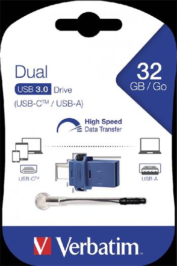 VERBATIM Store 'n' Go Dual Drive 32GB USB 3.0/USB-C (49966)