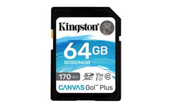 KINGSTON 64GB SDXC Canvas Go! Plus 170R/90W CL10 U3 V30 (SDG3/64GB)