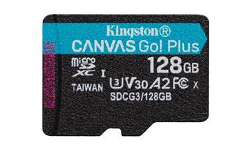 KINGSTON 128GB microSDHC Canvas Go! PLus 170R/100W U3 UHS-I V30 Card bez adapteru (SDCG3/128GBSP)