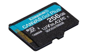 KINGSTON 256GB microSDXC Canvas Go! PLus 170R/100W U3 UHS-I V30 Card bez adapteru (SDCG3/256GBSP)