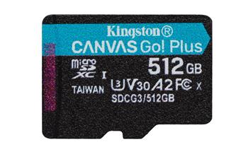 KINGSTON 512GB microSDXC Canvas Go! PLus 170R/100W U3 UHS-I V30 Card bez adapteru (SDCG3/512GBSP)