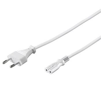 PremiumCord napájecí kabel pro notebooky 2-pólový, délka 3m, bílý (kpspm3w)