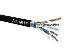 Solarix Venkovní instalační kabel CAT6 FTP PE Fca 500m/cívka černý (SXKD-6-FTP-PE)