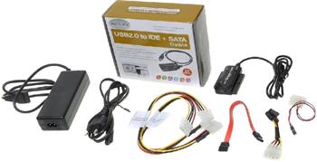 PremiumCord USB 2.0 - IDE + SATA adapter s kabelem a přídavným zdrojem (ku2ides)