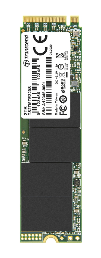 TRANSCEND MTE220S 2TB SSD disk M.2 2280, PCIe Gen3 x4 NVMe 1.3 (3D TLC), 3500MB/s R, 2900MB/s W (TS2TMTE220S)
