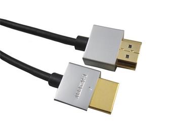 PremiumCord Slim HDMI High Speed + Ethernet kabel, zlacené konektory, 1m (kphdmes1)