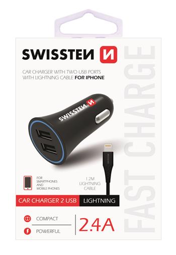 SWISSTEN CL ADAPTÉR 2,4A POWER 2x USB + KABEL LIGHTNING (20110910)