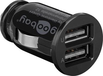 goobay Napájecí 12V autoadaptér na 2x USB 2,1A černý (ppadapter-92)
