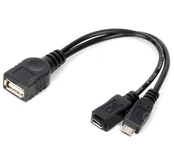 PremiumCord USB redukce kabel USB A/female+Micro USB/female - Micro USB/male OTG (kur-18)