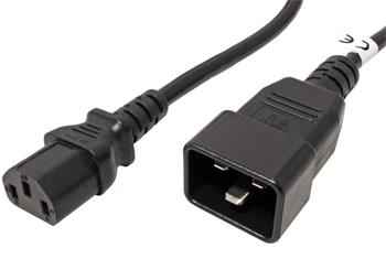 PremiumCord Kabel sítový propojovací 230V 10A 2m, konektory IEC 320 C13 - IEC 320 C20 (kpsb2)