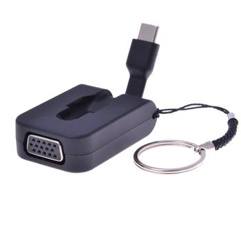 PremiumCord Adaptér USB 3.1 Typ-C male na VGA female,zasunovací kabel a kroužek na klíče (ku31vga06)