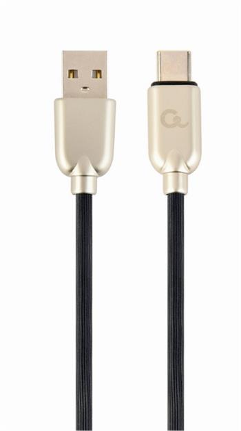 CABLEXPERT Kabel USB 2.0 AM na Type-C kabel (AM/CM), 1m, pogumovaný, černý, blister, PREMIUM QUALITY (KAB051358)
