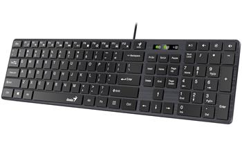 GENIUS klávesnice Slimstar 126, drátová, SmartGenius aplikace, CZ+SK layout, USB, černá (31310017403)