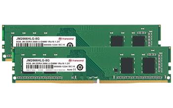 Transcend paměť 16GB DDR4 2666 U-DIMM (JetRam) KIT (2x8GB) 1Rx16 CL19 (JM2666HLG-16GK)