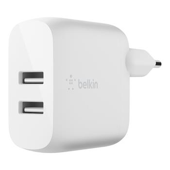 Belkin Duální 24W USB-A nástěnná nabíječka, bílá (WCB002vfWH)