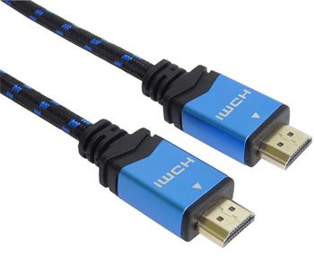 PremiumCord Ultra HDTV 4K@60Hz kabel HDMI 2.0b kovové+zlacené konektory 0,5m bavlněné opláštění kabelu (kphdm2m05)