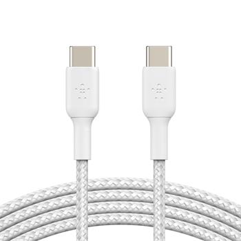Belkin USB-C na USB-C kabel, 1m, bílý - odolný (CAB004bt1MWH)