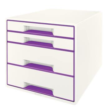 LEITZ Zásuvkový box WOW CUBE, 4 zásuvky, purpurová (52132062)