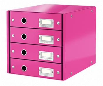 LEITZ Zásuvkový box Click&Store, 4 zásuvky, růžová (60490023)