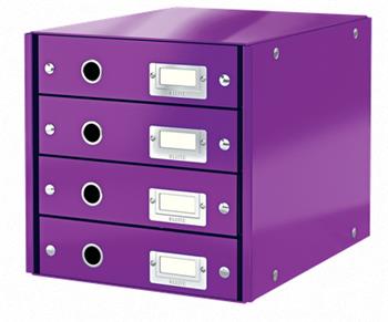 LEITZ Zásuvkový box Click&Store, 4 zásuvky, purpurová (60490062)