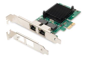 Digitus Karta Gigabit Ethernet PCI Express, dvouportová 32bitový držák s nízkým profilem, čipová sada Intel (DN-10132)