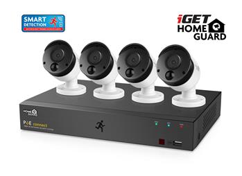 iGET HOMEGUARD HGNVK85304 - systém s PoE napájením, 8-kanálové NVR + 4x HGNVK930CAM FullHD kamera (75020537)