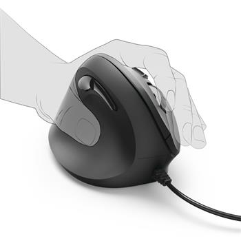 Hama vertikální, ergonomická kabelová myš pro leváky EMC-500L, černá (182696)