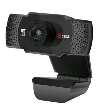 C-TECH webkamera CAM-11FHD, 1080P, mikrofon, černá (CAM-11FHD)