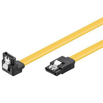 PremiumCord 0,3m SATA 3.0 datový kabel 1.5GBs / 3GBs / 6GBs, kov.západka, 90° (kfsa-15-03)