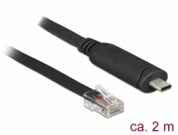 Delock Adaptér USB 2.0 Typ-C samec > 1 x Serial RS-232 RJ45 samec 2,0 m (63912)