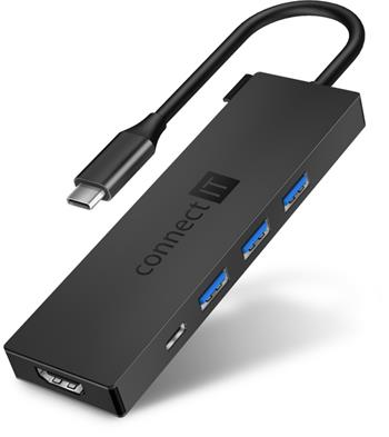 CONNECT IT USB-C hub, 5v1 (USB-C,3xUSB-A,HDMI), externí, ANTRACITOVÝ (CHU-8010-AN)