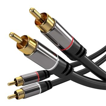 PremiumCord HQ stínený kabel 2x CINCH-2x CINCH M/M 1,5m (kjqccmm015)