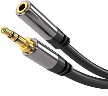 PremiumCord HQ stínený prodlužovací kabel Jack 3.5mm - Jack 3.5mm M/F 1,5m (kjqmf015)