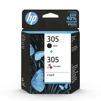 HP 305 2-Pack Tri-color/Black Original Ink Cartridge (6ZD17AE)